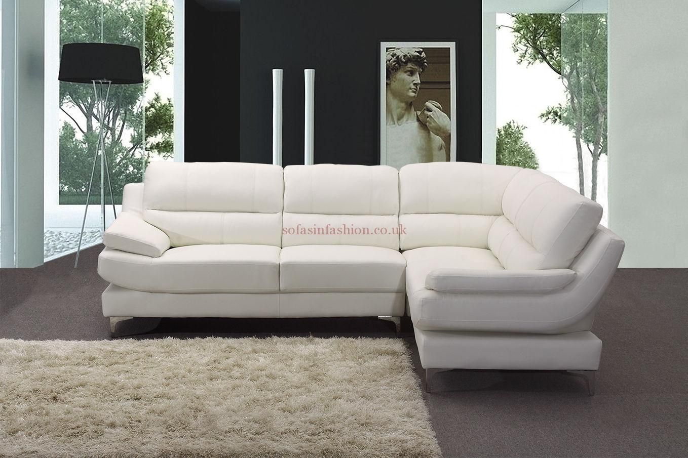 Featured Photo of Top 10 of White Leather Corner Sofas