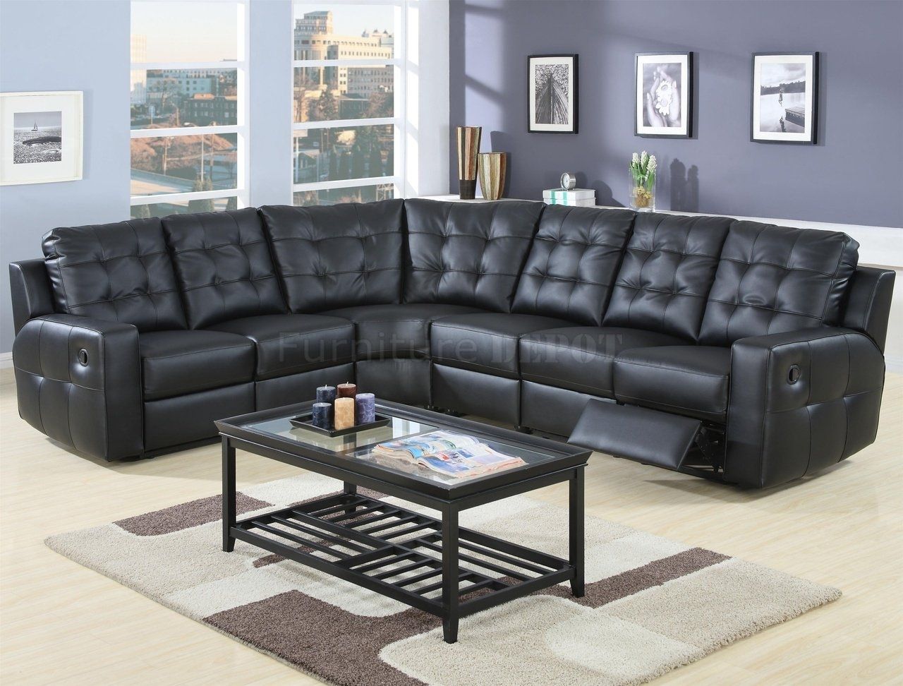 Black Sectional Sofa With Recliners – Nrhcares With Regard To Leather Recliner Sectional Sofas (Photo 8 of 10)