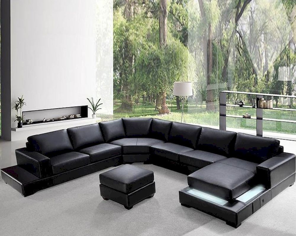 Black Sectional Sofas Alluring Black Leather Sectional Sofa – Home Throughout Black Sectional Sofas (View 11 of 15)
