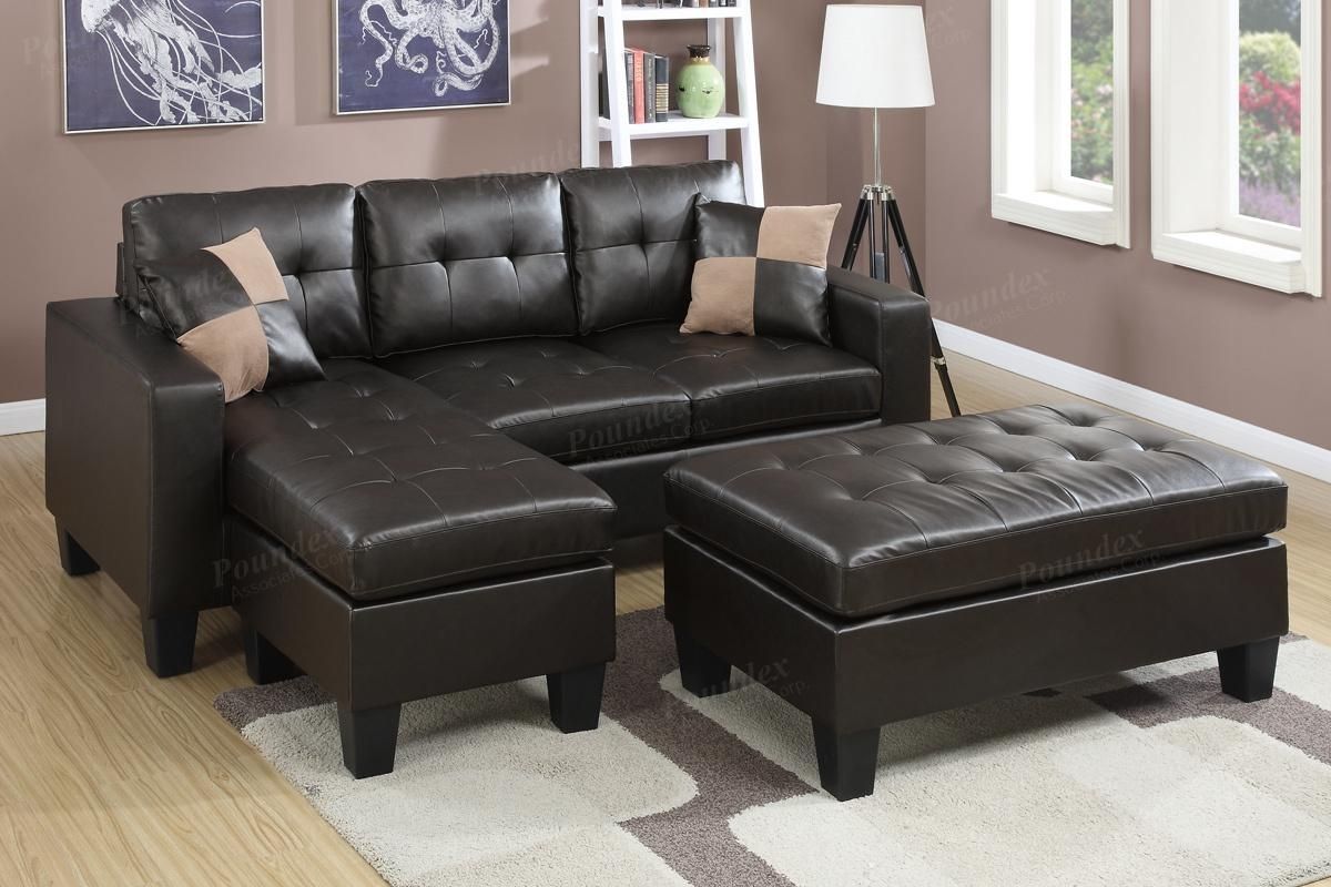 Brown Leather Sectional Sofa And Ottoman – Steal A Sofa Furniture In Leather Sectionals With Ottoman (Photo 1 of 15)