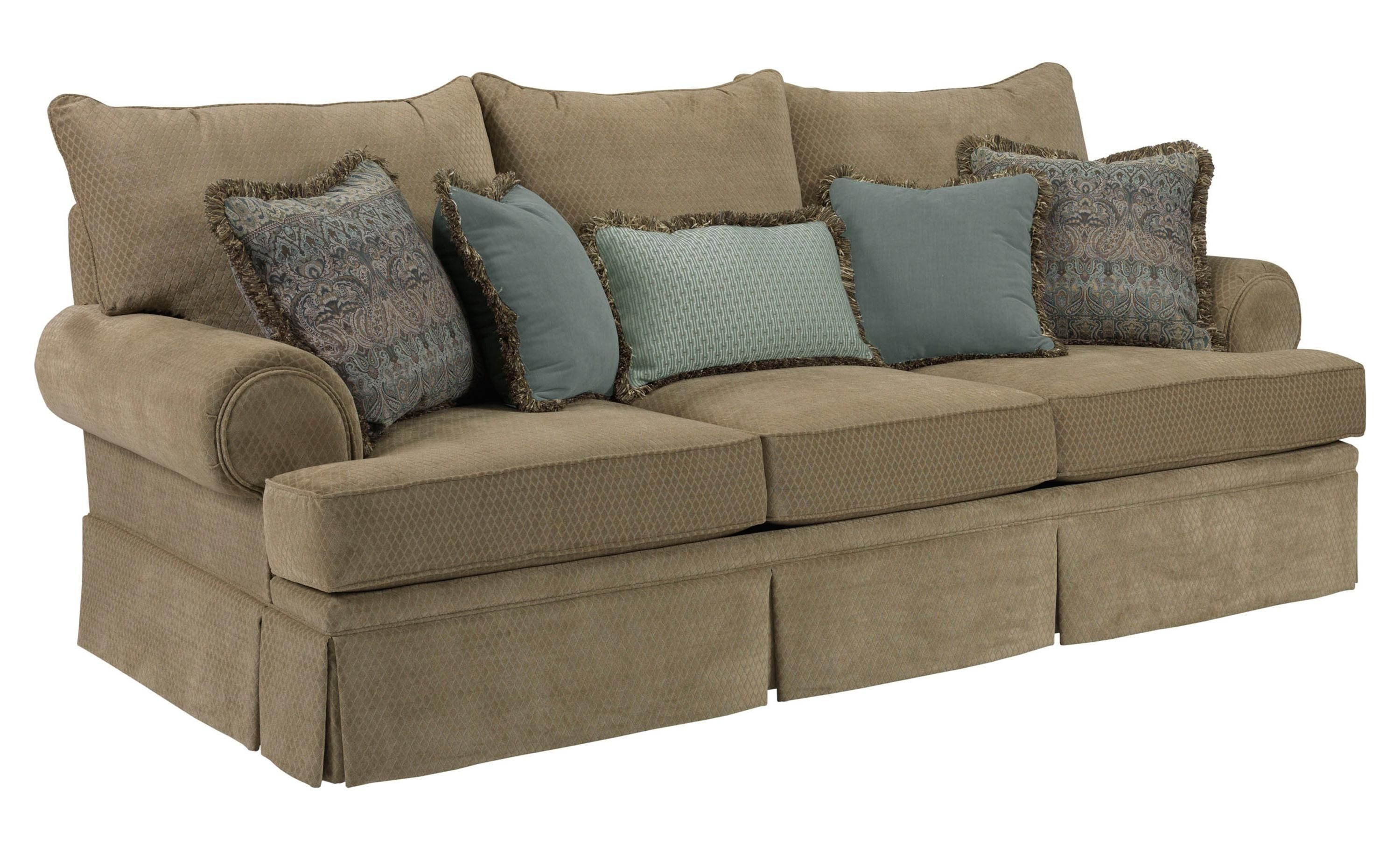 Broyhill Furniture Helena Traditional Skirted Sofa With Rolled Arms With Quincy Il Sectional Sofas (View 8 of 10)