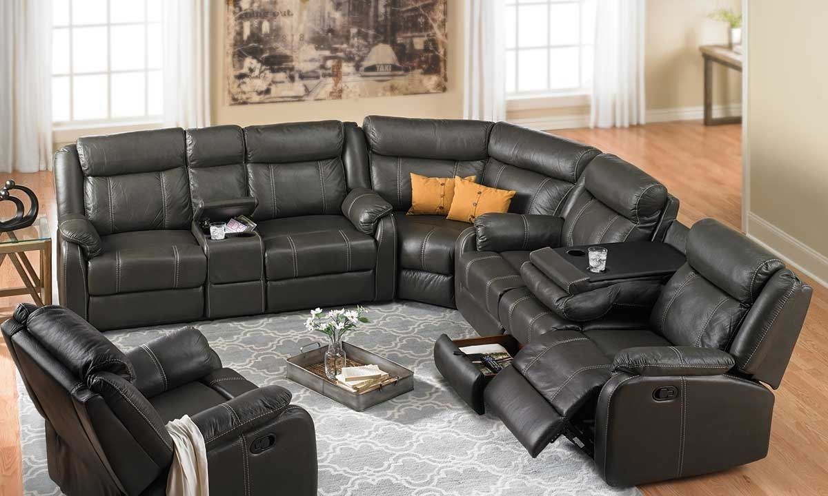 Cache Reclining Storage Sectional | Haynes Furniture, Virginia's With Sectional Sofas With Recliners (Photo 3 of 15)
