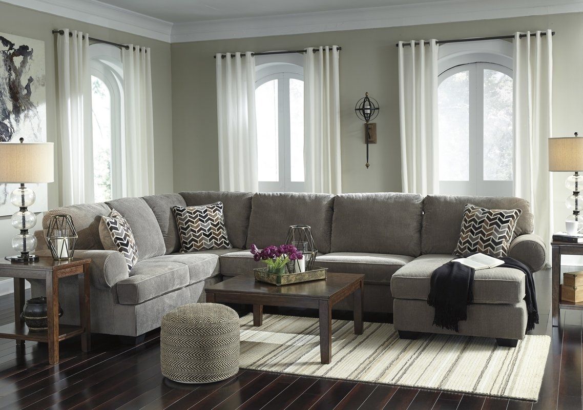 Charlton Home Ellicottville U Shaped Sectional & Reviews | Wayfair Inside Gray U Shaped Sectionals (View 2 of 15)