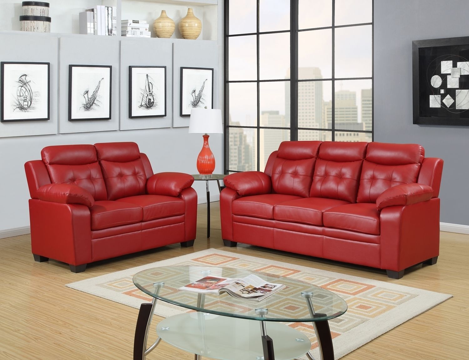 Cheap Red Leather Sofa – Radiovannes Within Red Leather Sofas (Photo 8 of 15)