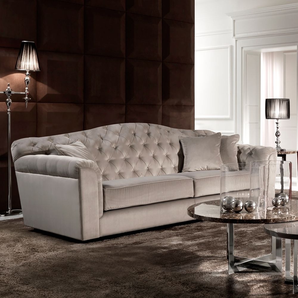 Classic Italian Button Upholstered Luxury Velvet Sofa | Juliettes Intended For Luxury Sofas (Photo 1 of 10)