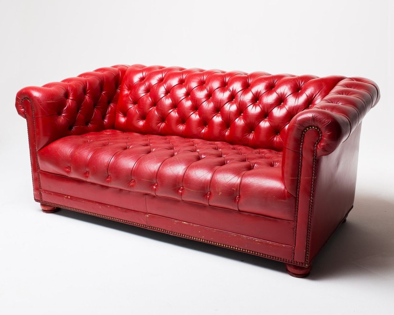 Co002 Red Leather Sofa | Acme Props For Red Leather Sofas (Photo 3 of 15)