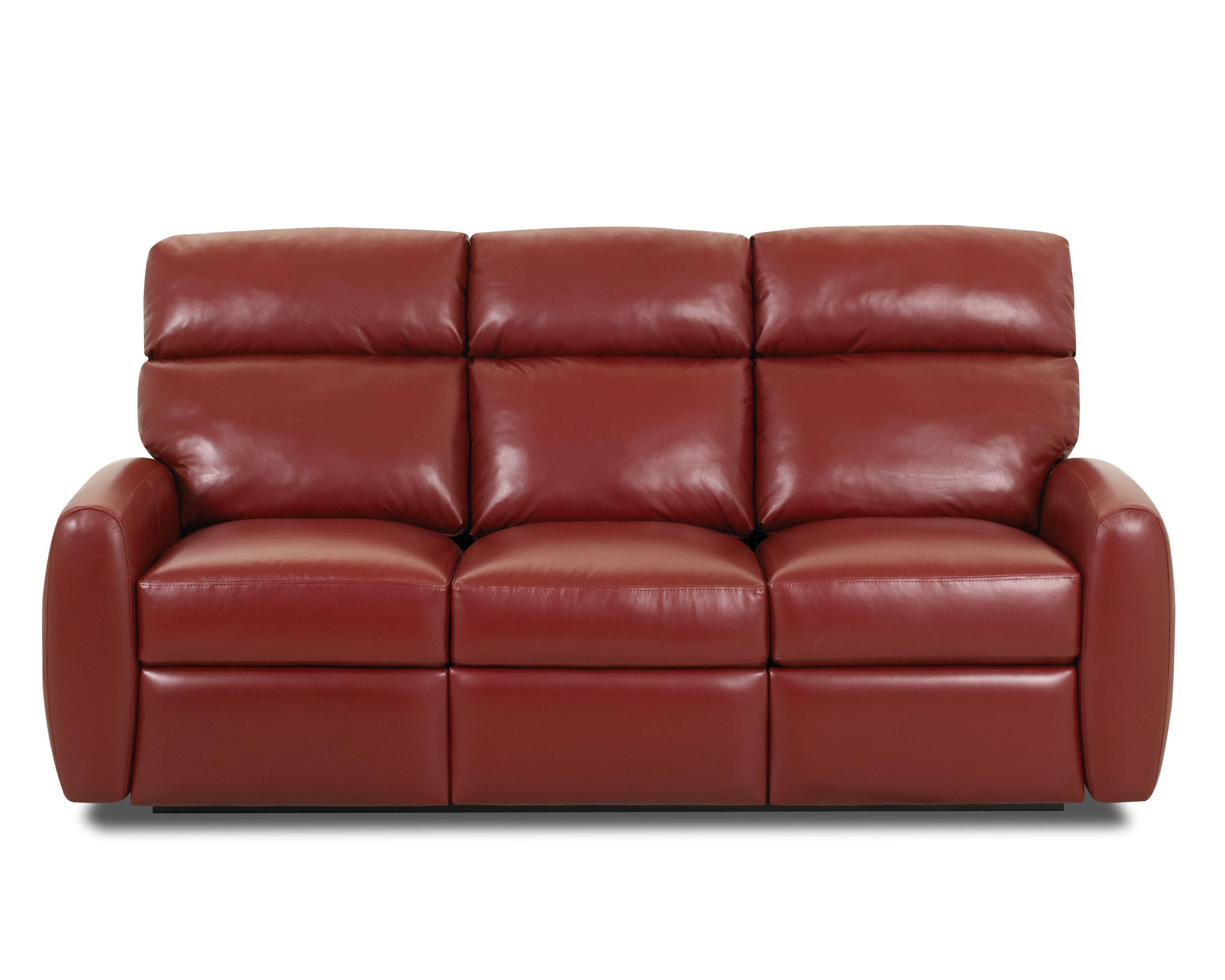 small red leather sofa bed