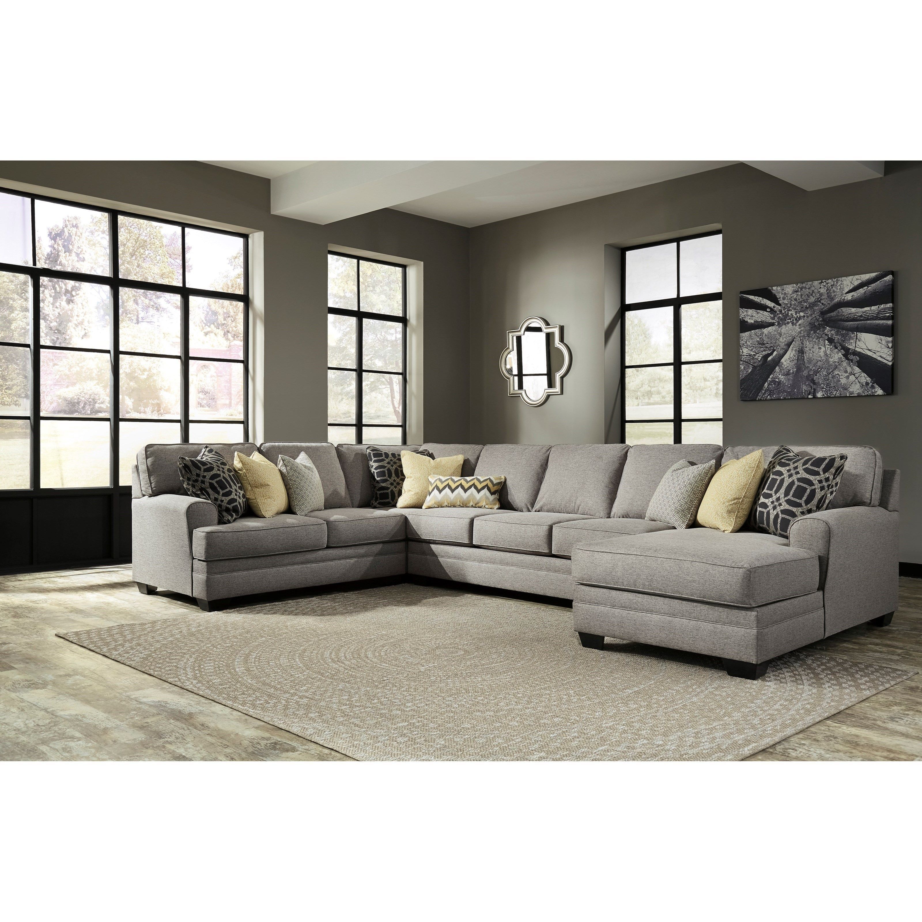 Contemporary 4 Piece Sectional With Chaise & Armless Sofa | Sofas Intended For Pensacola Fl Sectional Sofas (Photo 9 of 10)