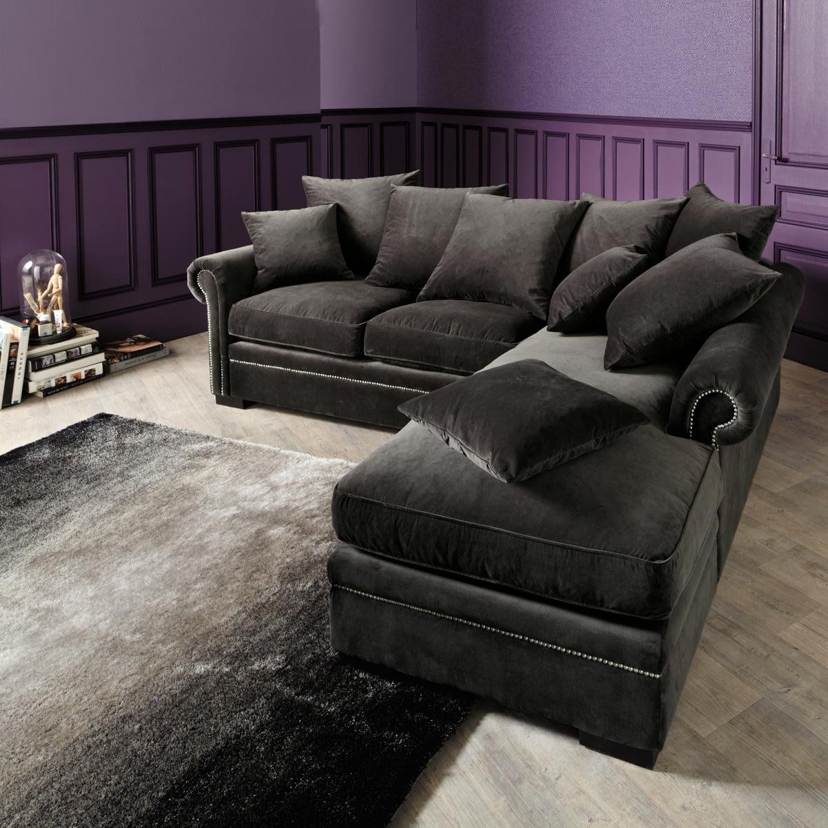 Contemporary Blue Velvet Sectional Sofa • Sectional Sofa In Velvet Sectional Sofas (Photo 1 of 10)