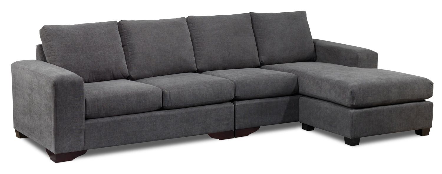 Danielle 2 Piece Sectional With Right Facing Chaise – Grey | Leon's With Regard To Leons Sectional Sofas (View 4 of 10)