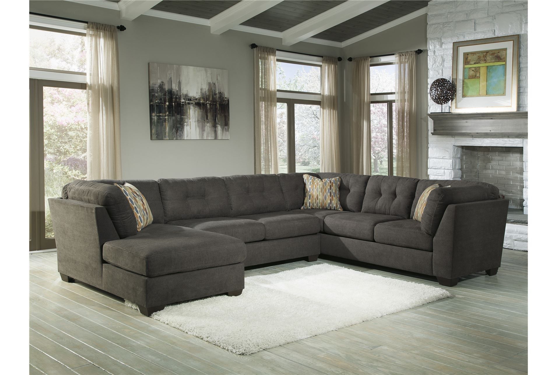 Delta City Steel 3 Piece Sectional W/laf Chaise  Living Room Option In Pensacola Fl Sectional Sofas (View 6 of 10)