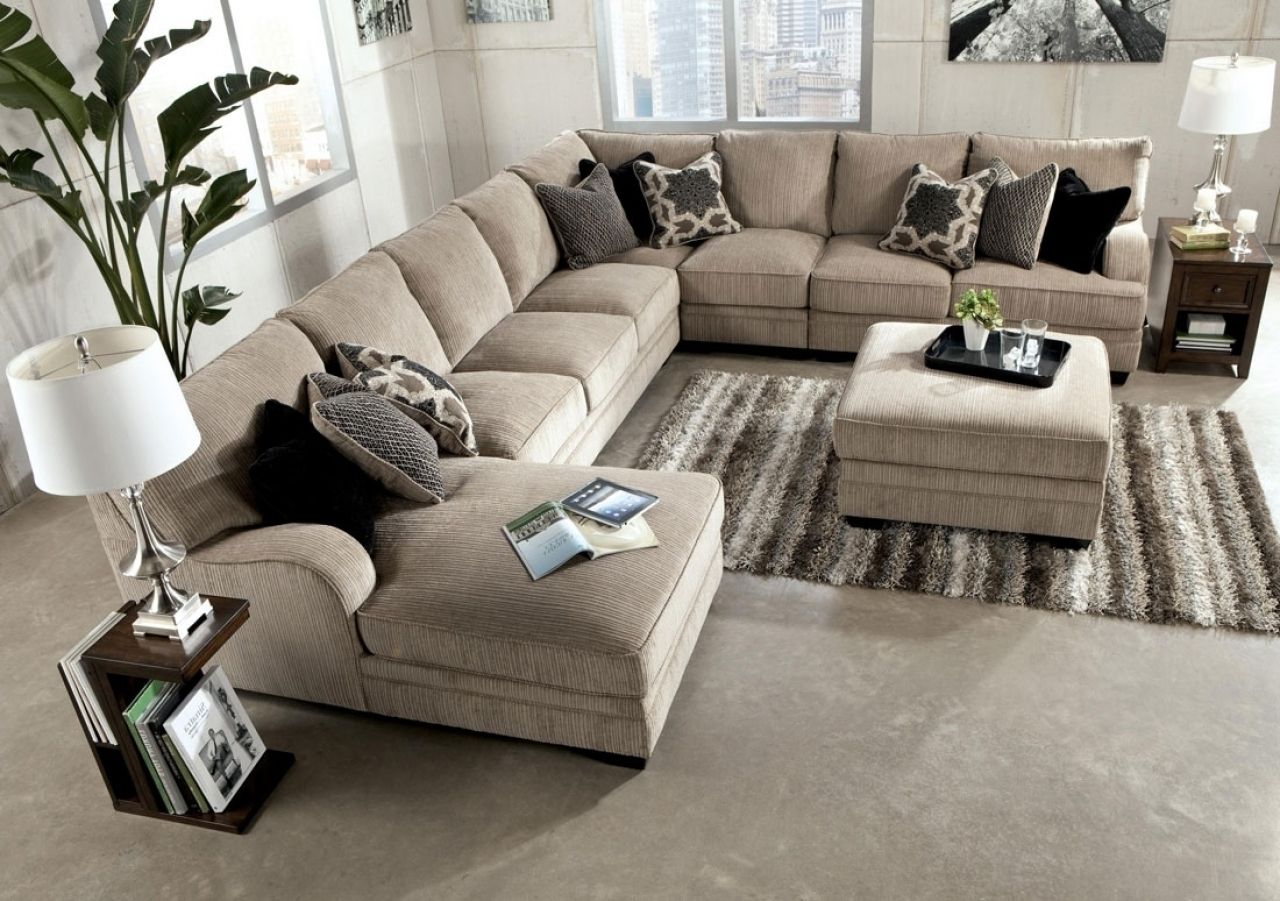 Excellent Large Sectional Sofa With Ottoman 82 On Leather Sectional Regarding Sectional Sofas With Chaise Lounge And Ottoman (Photo 7 of 15)