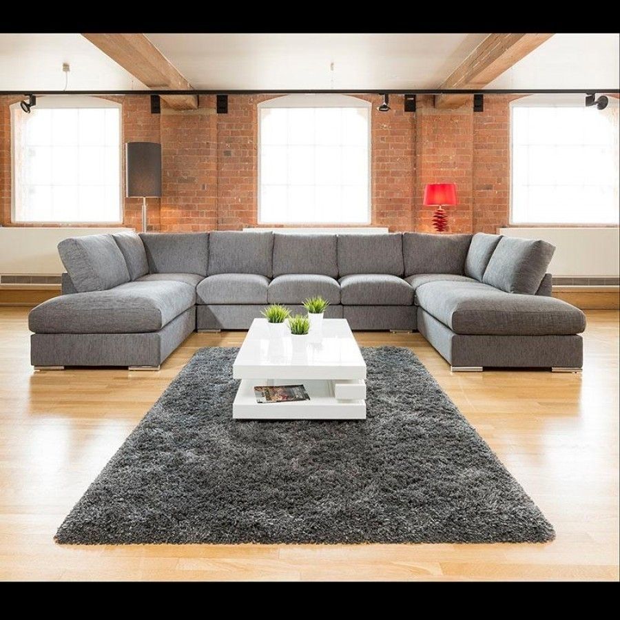 Extra Large New Sofa Set Settee Corner Group U Shape Grey 4.0 Metres In Extra Large U Shaped Sectionals (Photo 1 of 15)