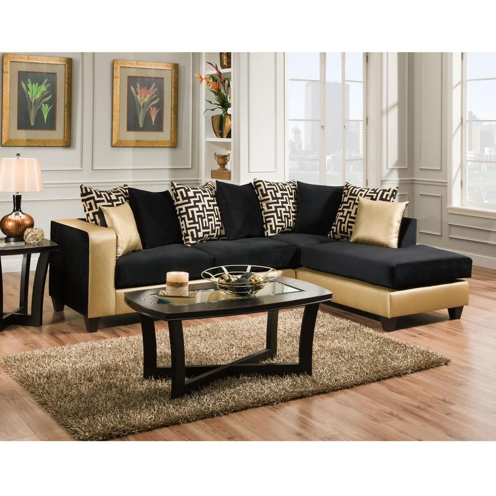 Flash Furniture Riverstone Implosion Black Velvet Sectional With Home Depot Sectional Sofas (Photo 10 of 10)