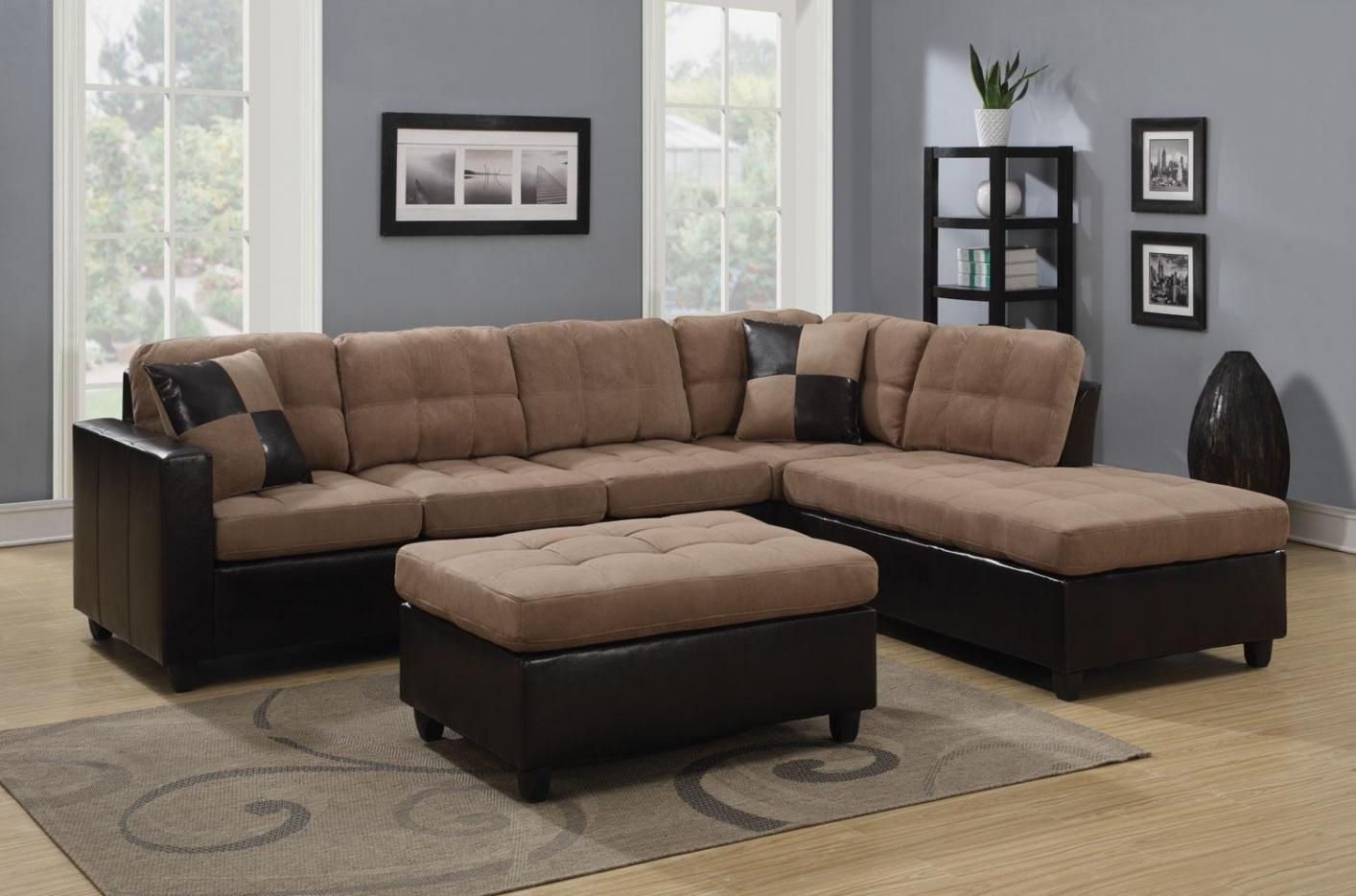 Furniture: Mallory Beige Leather Sectional Sofa Steal A Sofa Furniture With Beige Sectional Sofas (View 9 of 15)