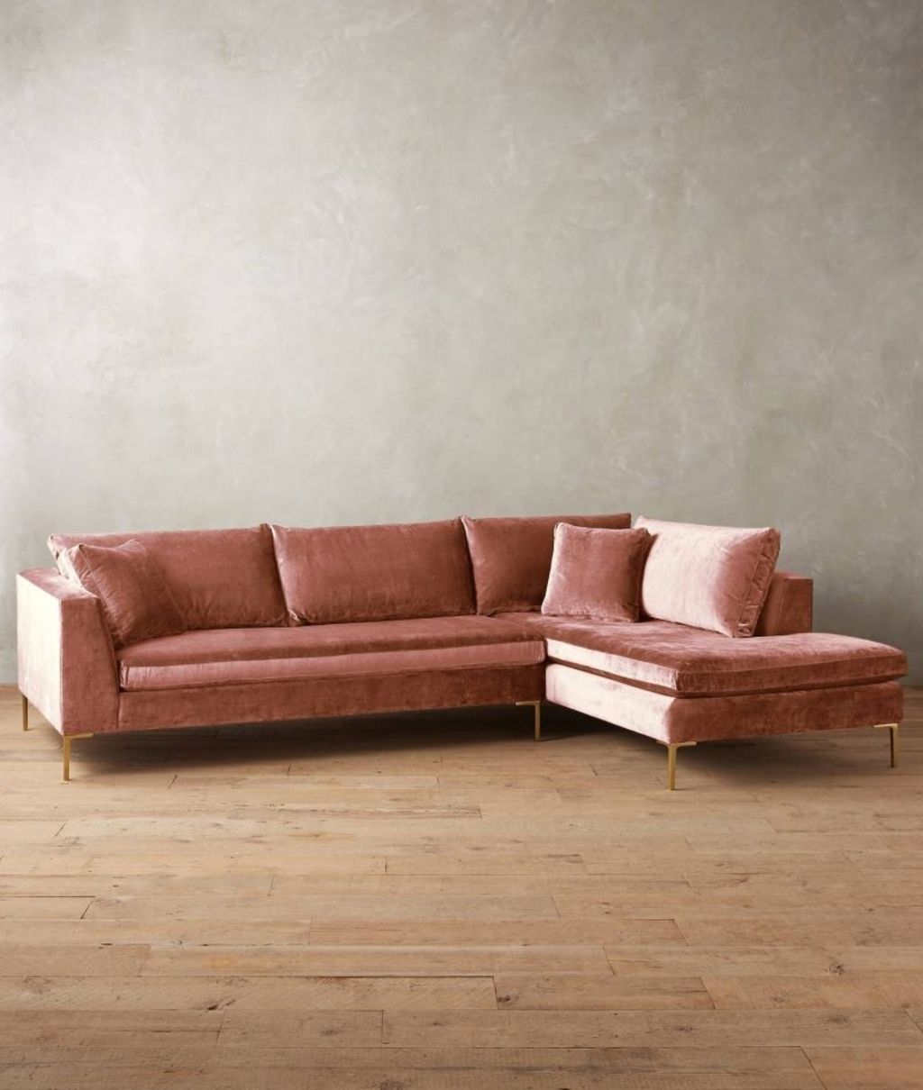 Furniture: Velvet Sectional Sofa From Anthropologie – 20 Modular In Velvet Sectional Sofas (View 6 of 10)