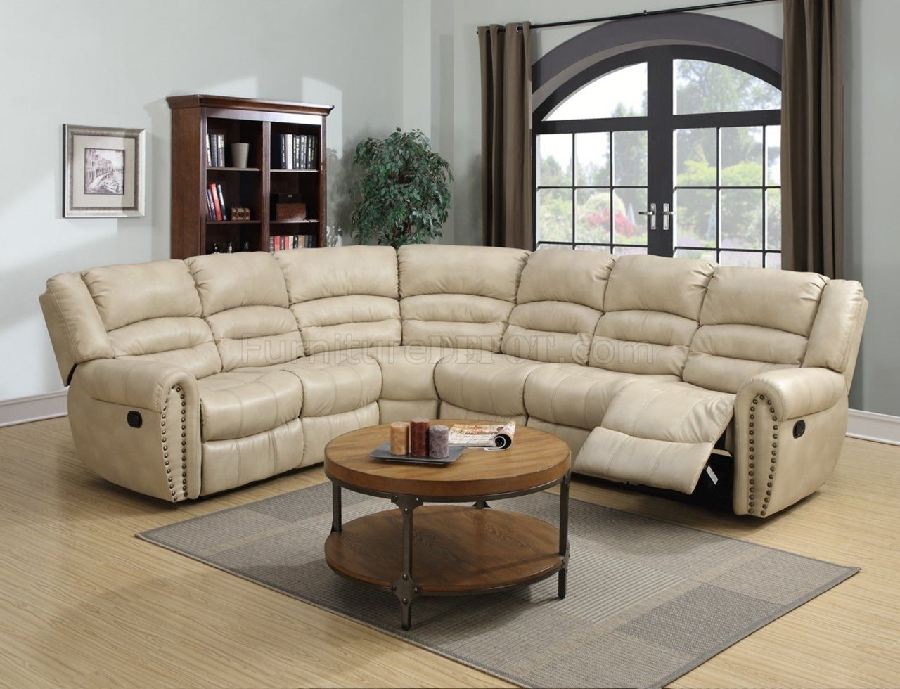 G687 Motion Sectional Sofa In Beige Bonded Leatherglory For Leather Motion Sectional Sofas (Photo 2 of 10)