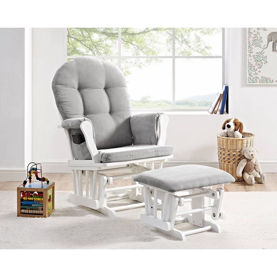 Glider Ottoman Furniture Nursery Chair Baby Rocking Set White With With Gliders With Ottoman (View 2 of 15)