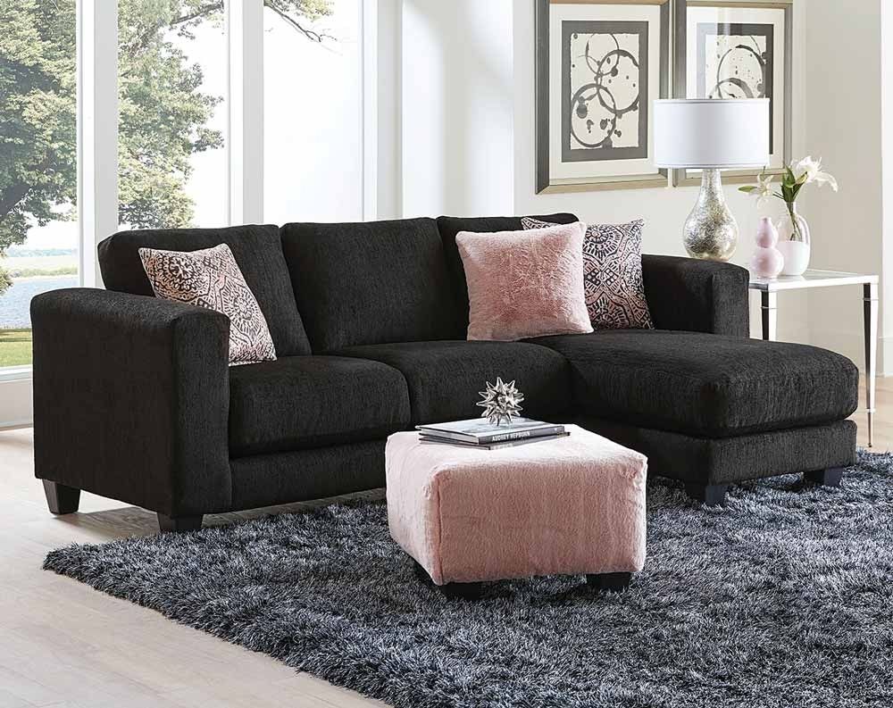 Goodfella Black Sectional Sofa | American Freight With Regard To Little Rock Ar Sectional Sofas (View 4 of 10)
