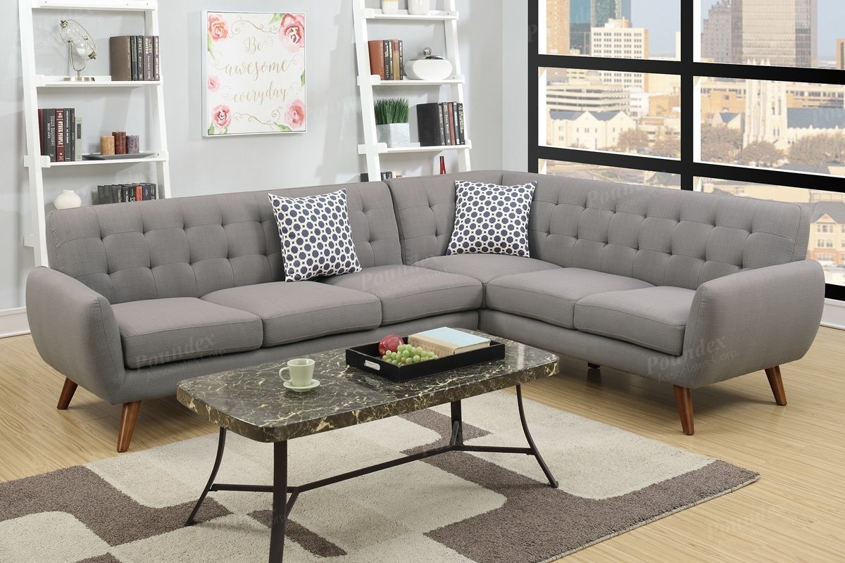 Grey Fabric Sectional Sofa – Steal A Sofa Furniture Outlet Los For Fabric Sectional Sofas (Photo 3 of 10)