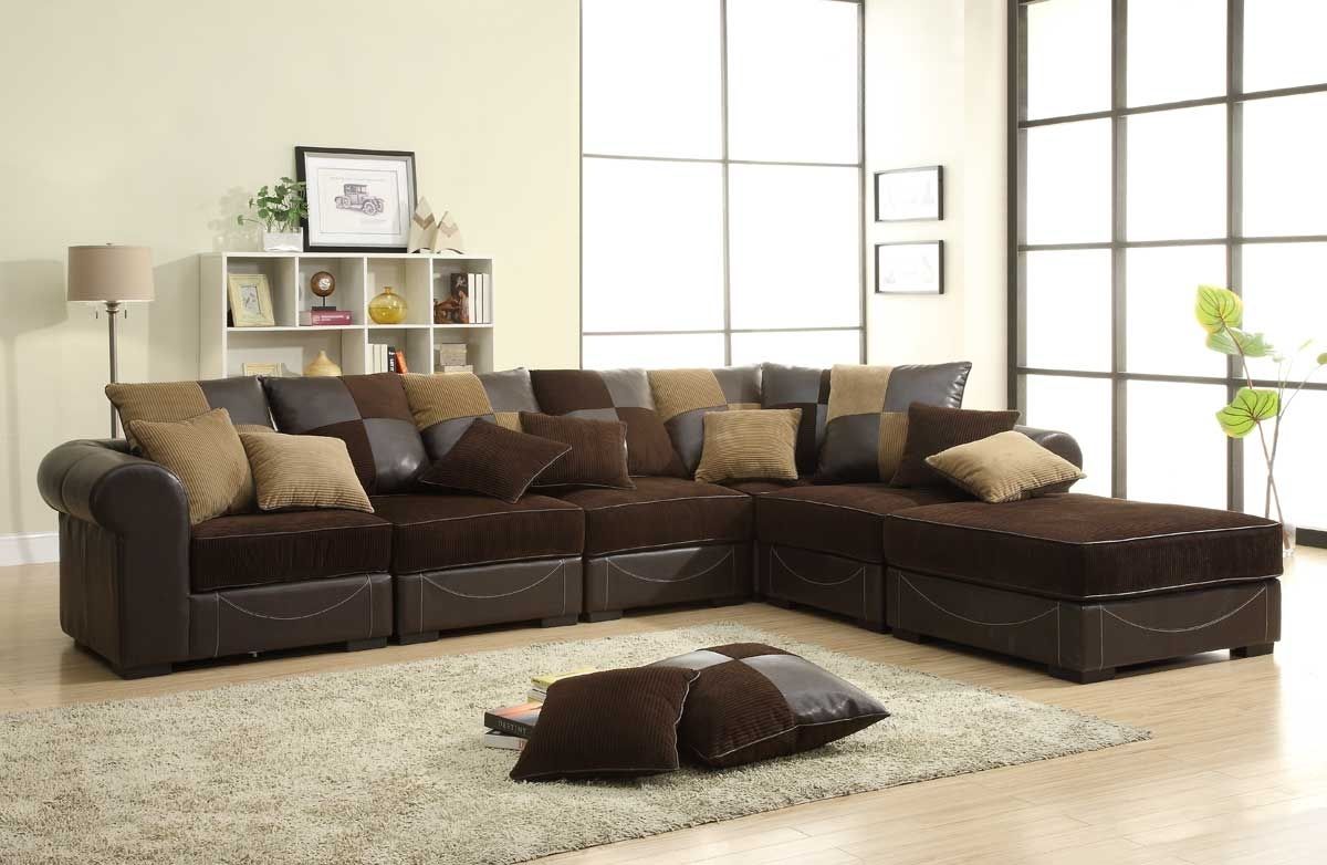 Homelegance Lamont Modular Sectional Sofa Set B Chocolate With In Chocolate Sectional Sofas (View 14 of 15)