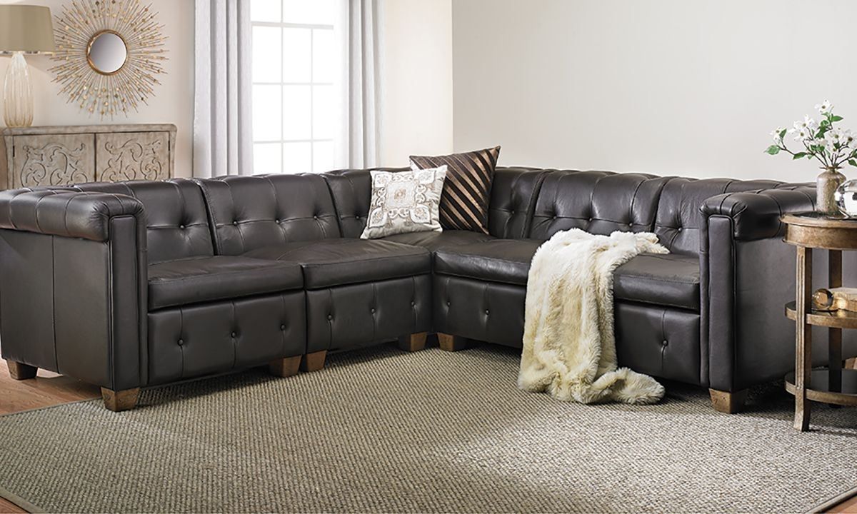 In Pella Trapuntata Leather Sectional Sofa | The Dump Luxe Furniture With Houston Tx Sectional Sofas (View 8 of 10)