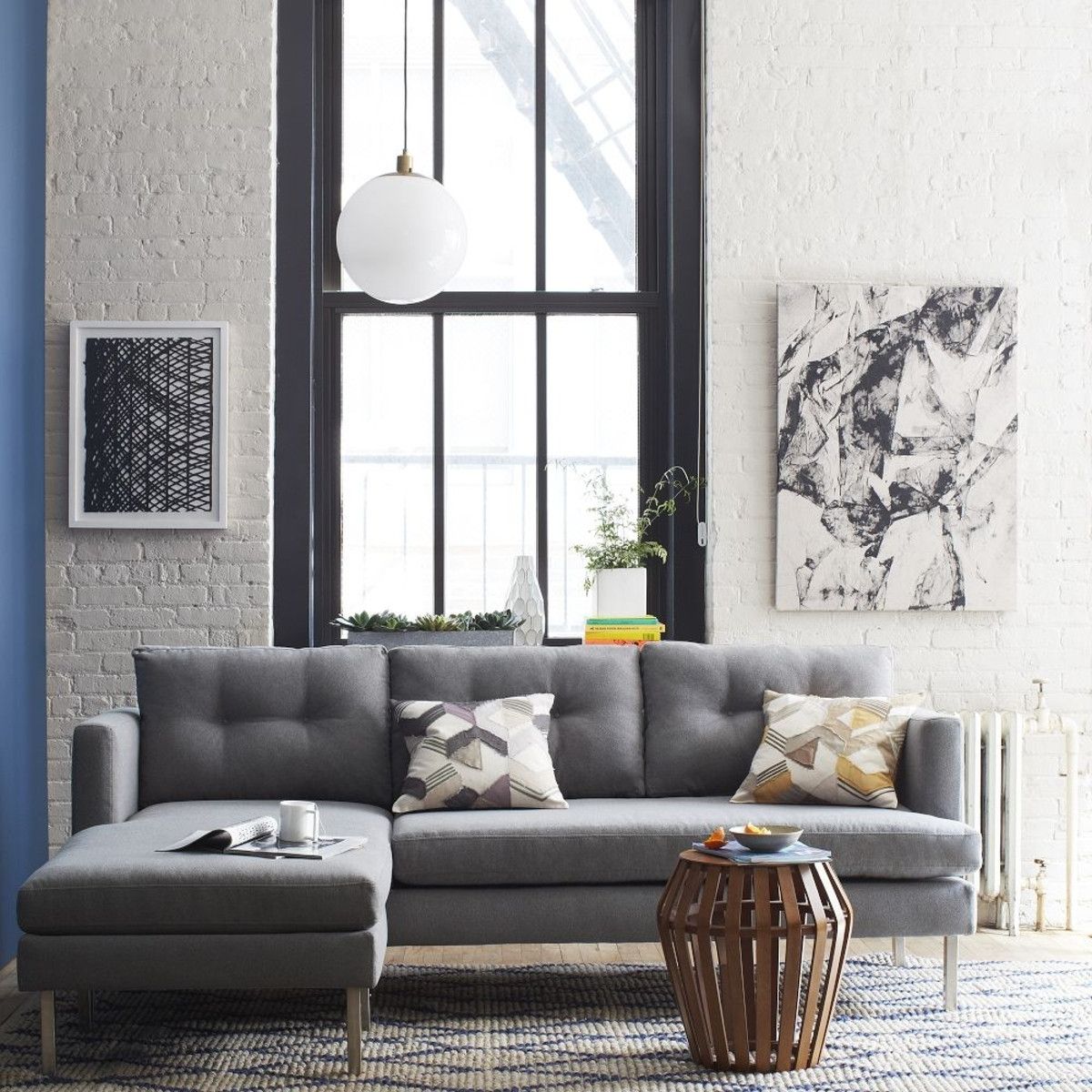 Jackson 2 Piece Chaise Sectional – Heather Grey Aud1809 | West Elm Regarding West Elm Sectional Sofas (View 4 of 10)