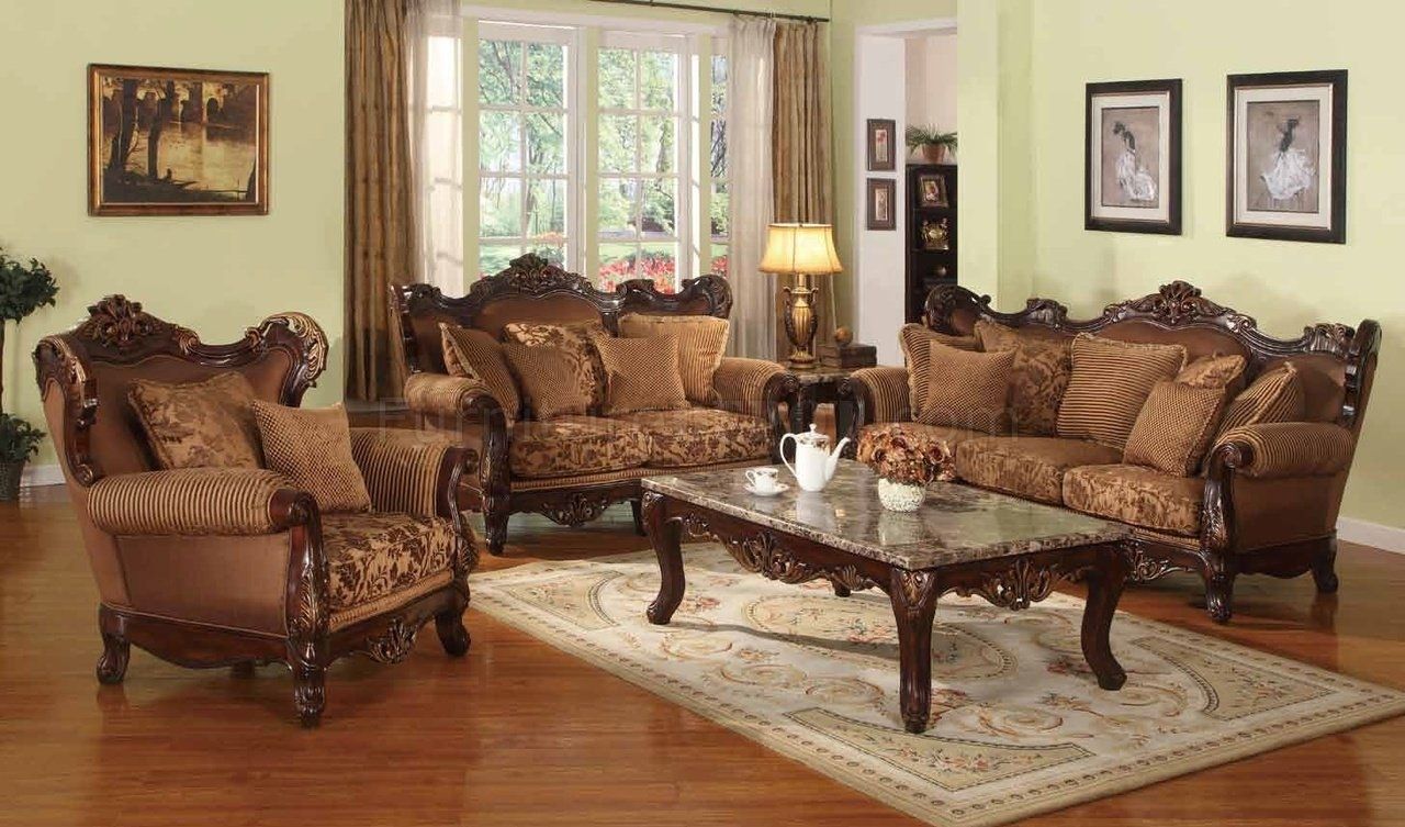 Jessica Traditional Sofa In Fabric W/optional Items In Traditional Sofas (View 4 of 10)