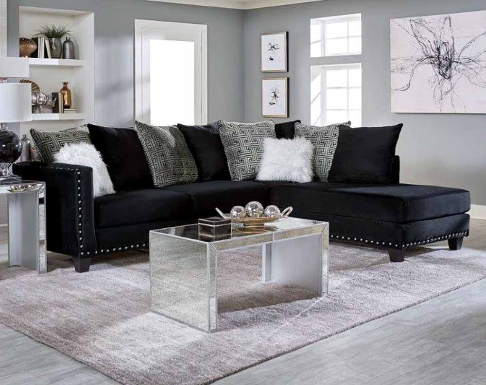 Jet Black 2 Pc. Sectional Sofa | American Freight Regarding Little Rock Ar Sectional Sofas (Photo 6 of 10)