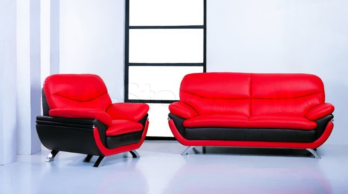 Jonus 3 Pc Sofa Set | Black/red Leather – $2,498.00 : Furniture Throughout Red And Black Sofas (Photo 9 of 10)