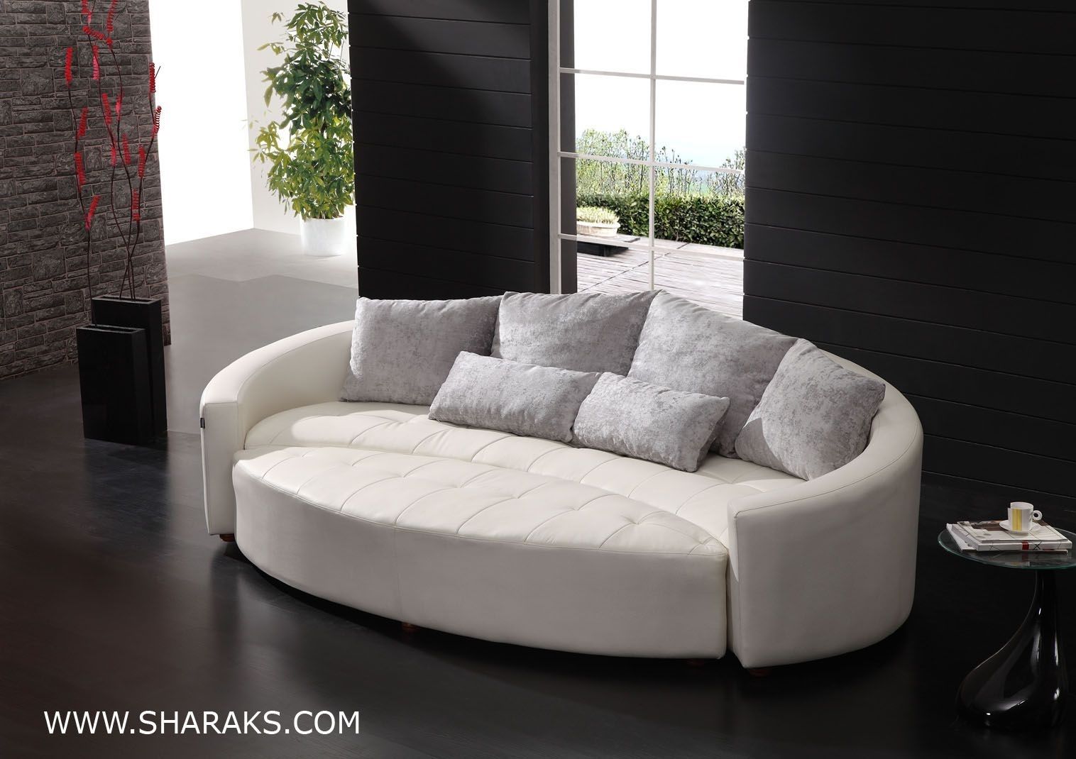 Loveseat : Curved Sofas And Loveseats Half Round Leather Couch‚ Navy Pertaining To Rounded Sofas (Photo 9 of 10)