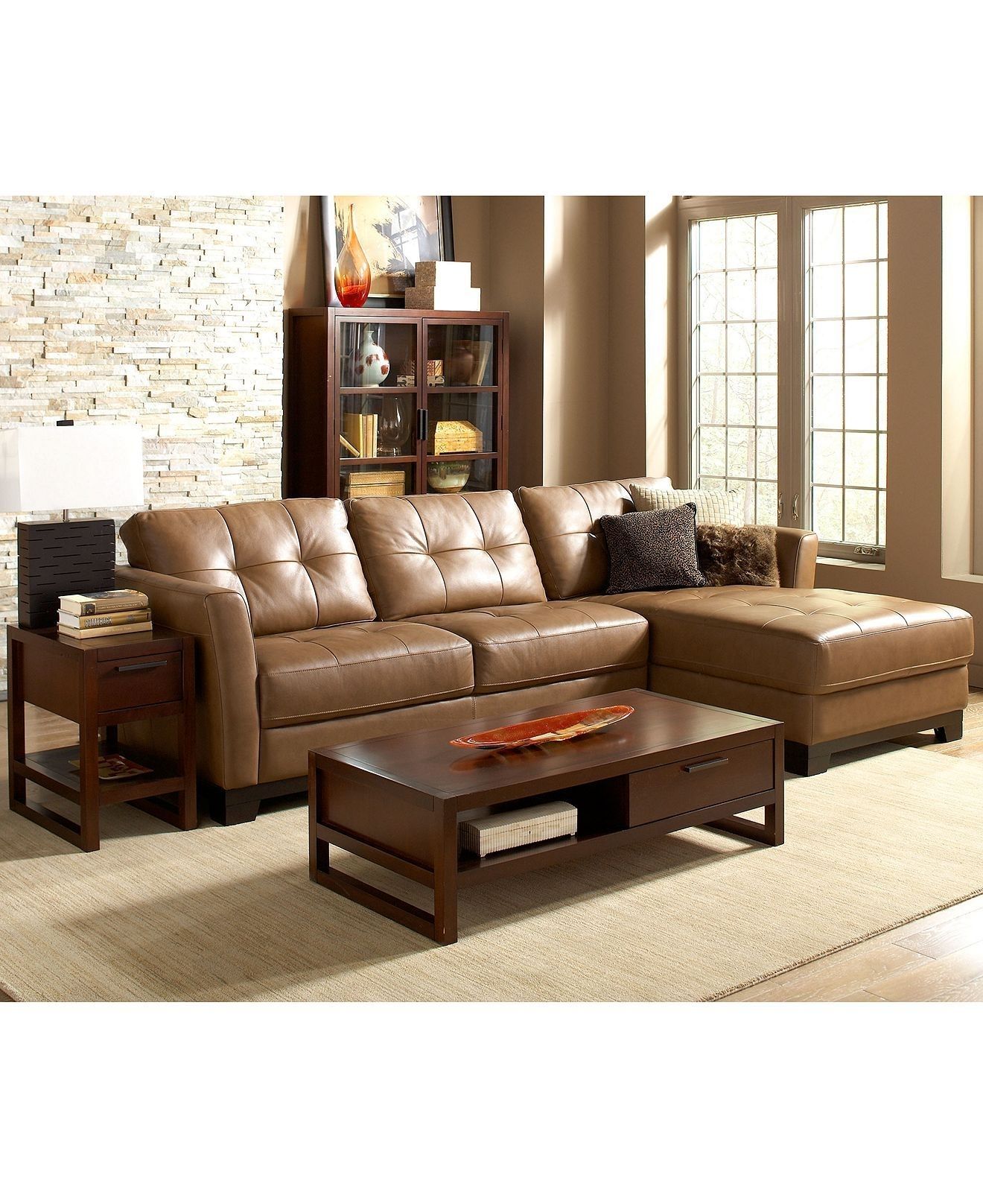 Martino Leather Sectional Living Room Furniture Sets & Pieces Within Economax Sectional Sofas (View 4 of 10)