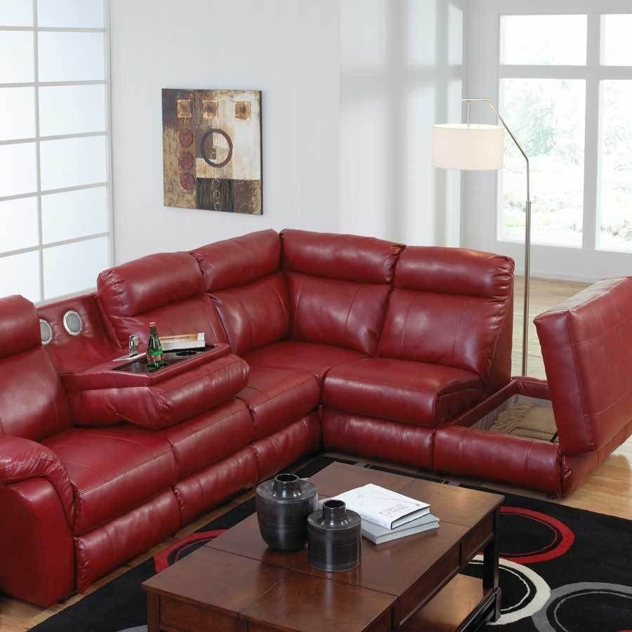 Marvelous Red Leather Sectional Sofa Clearance Gray Modern Pict Of Within Red Leather Sectional Couches (View 14 of 15)