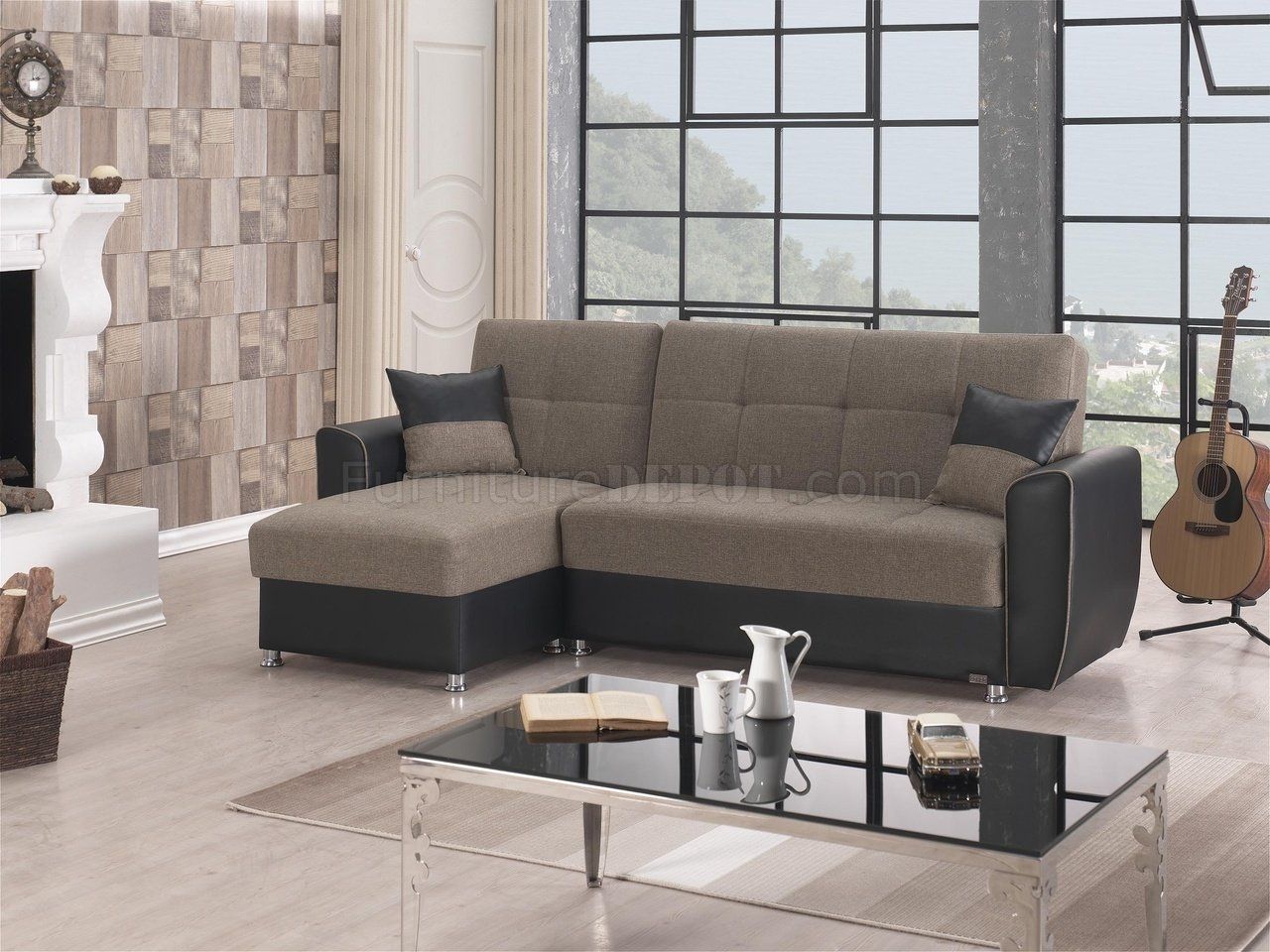 Maryland Sectional Sofa Convertible In Brown Fabricempire Inside Maryland Sofas (Photo 1 of 10)