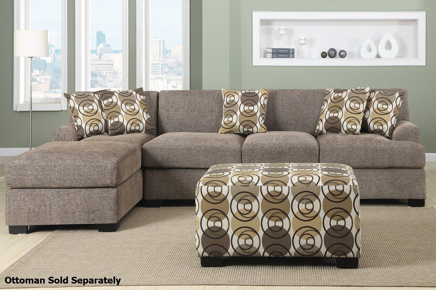Montreal Iii Beige Fabric Sectional Sofa – Steal A Sofa Furniture Regarding Beige Sectional Sofas (Photo 4 of 15)