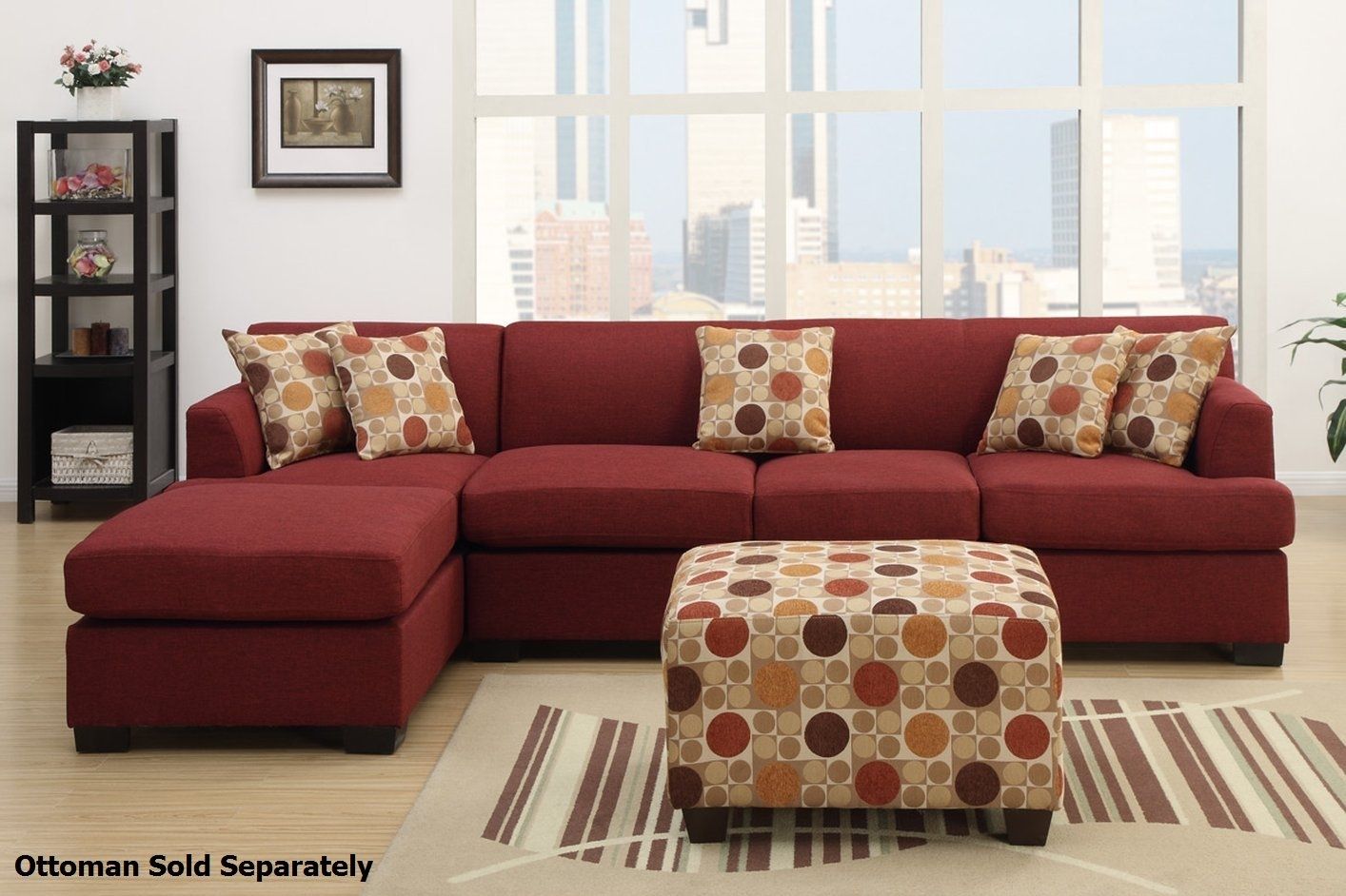 Montreal Iii Red Fabric Sectional Sofa – Steal A Sofa Furniture For Montreal Sectional Sofas (View 10 of 10)