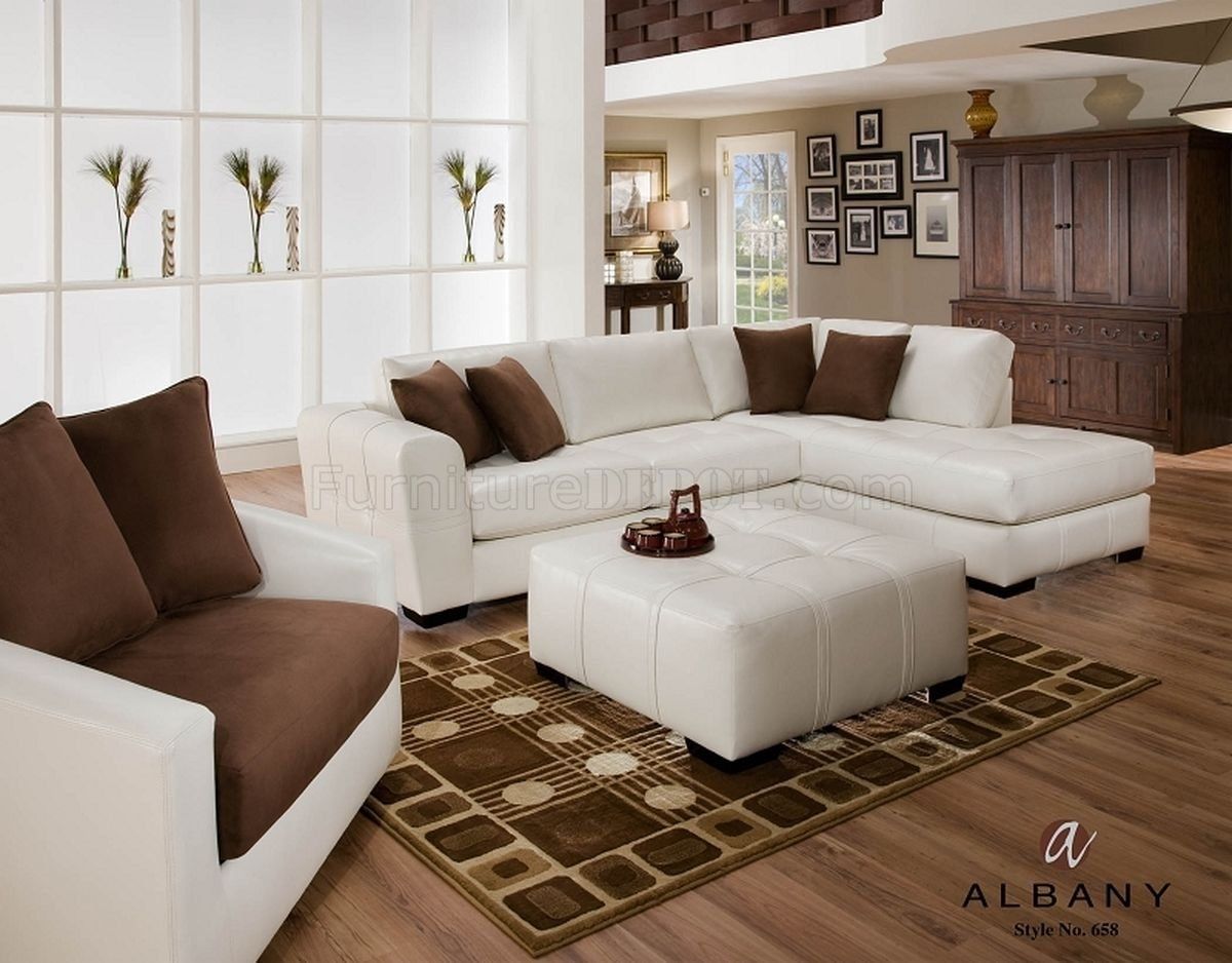 Naples White Leatherette Modern Sectional Sofa W/optional Items With Naples Fl Sectional Sofas (Photo 6 of 10)