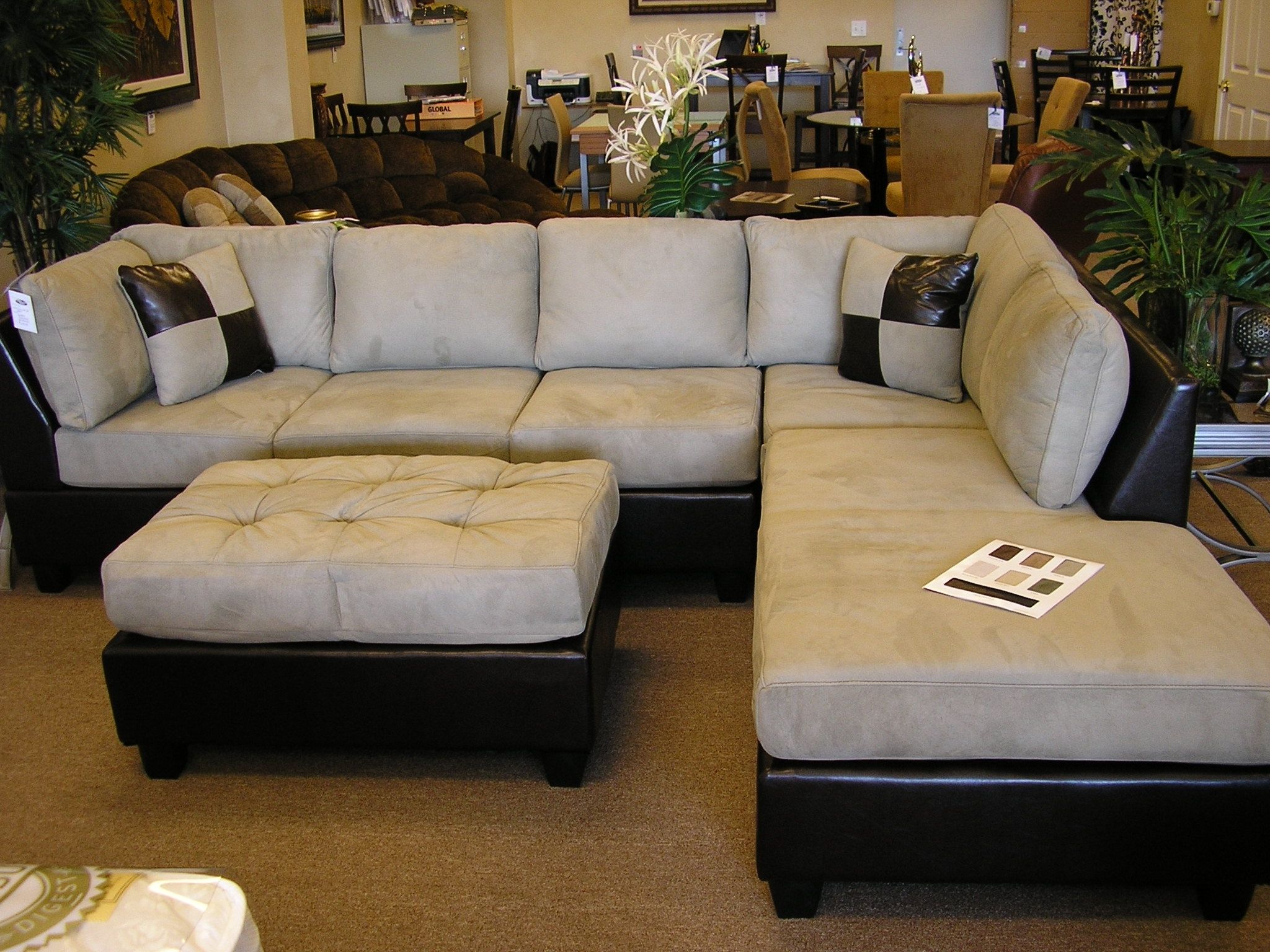 New Sectional Sofa With Chaise And Ottoman 74 On Stretch Slipcovers In Sectional Sofas With Chaise And Ottoman (Photo 4 of 15)