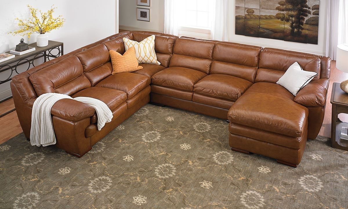 Odyssey Leather Pillowtop Sectional With Chaise | The Dump Luxe Pertaining To Houston Tx Sectional Sofas (View 2 of 10)