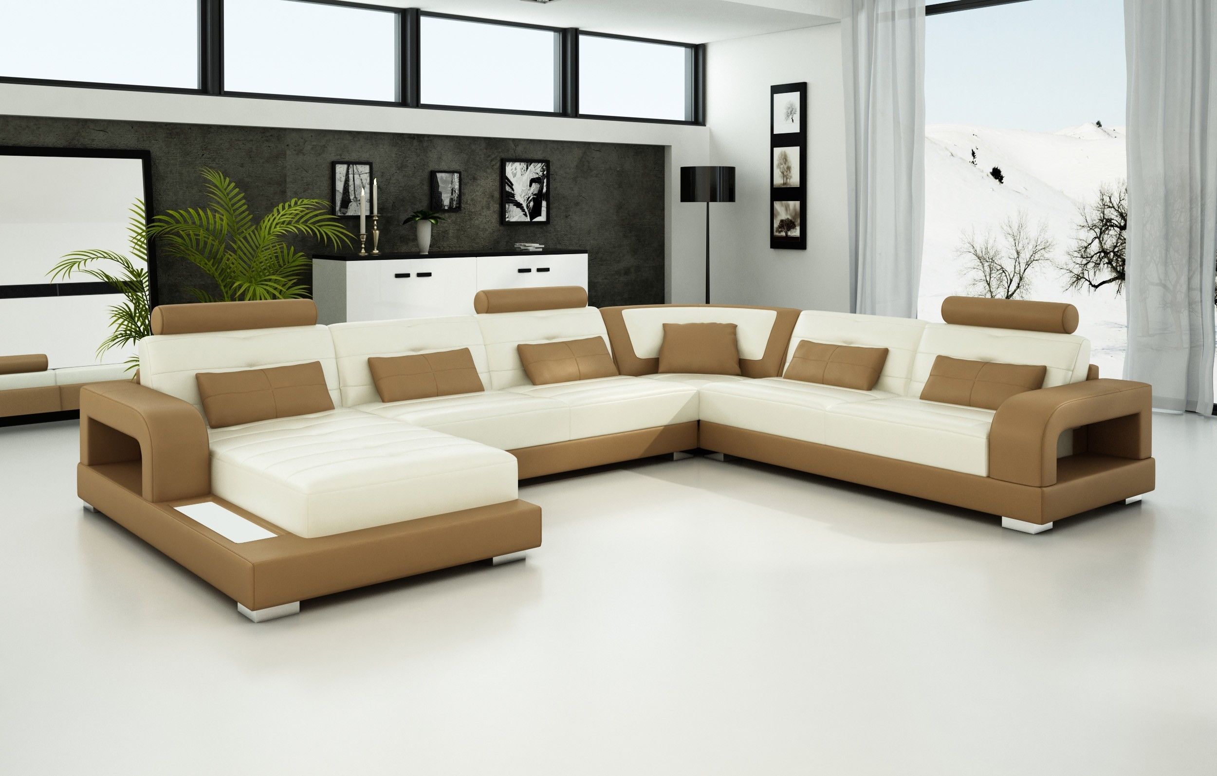 Olympian Sofas Pesaro Light Brown Leather Sofa – Sectional Sofas In Trinidad And Tobago Sectional Sofas (View 9 of 10)