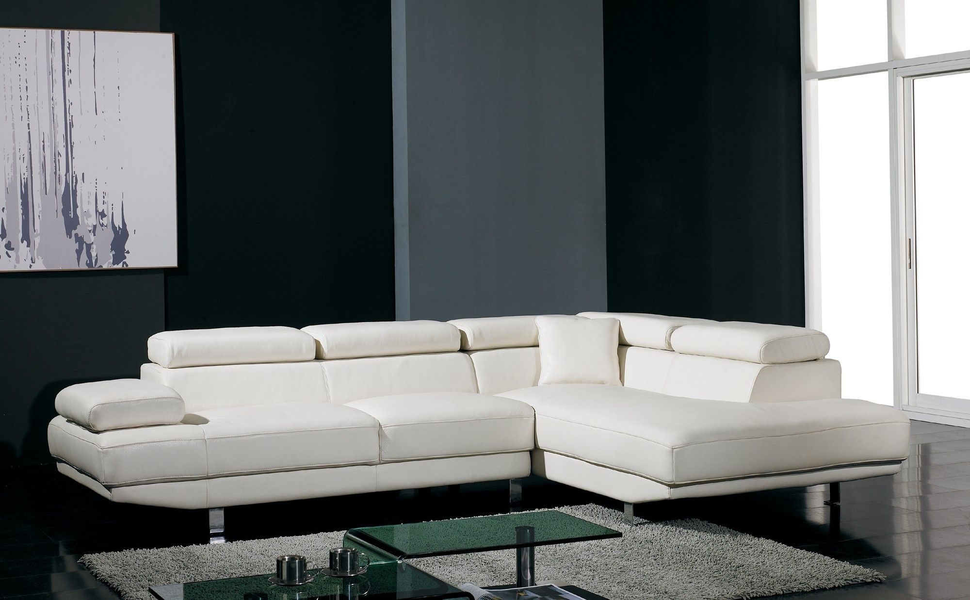 Perfect Modern Sectional Sofas With T60 Ultra Modern White Leather For Miami Sectional Sofas (View 10 of 10)
