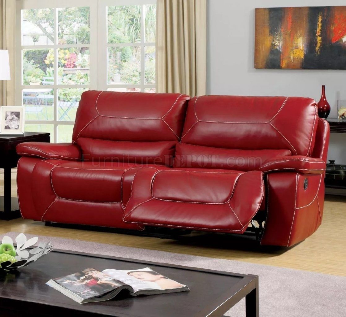 Red Leather Reclining Sofa Cm6814rd In Match W Options 25 – Quantiply (View 6 of 15)