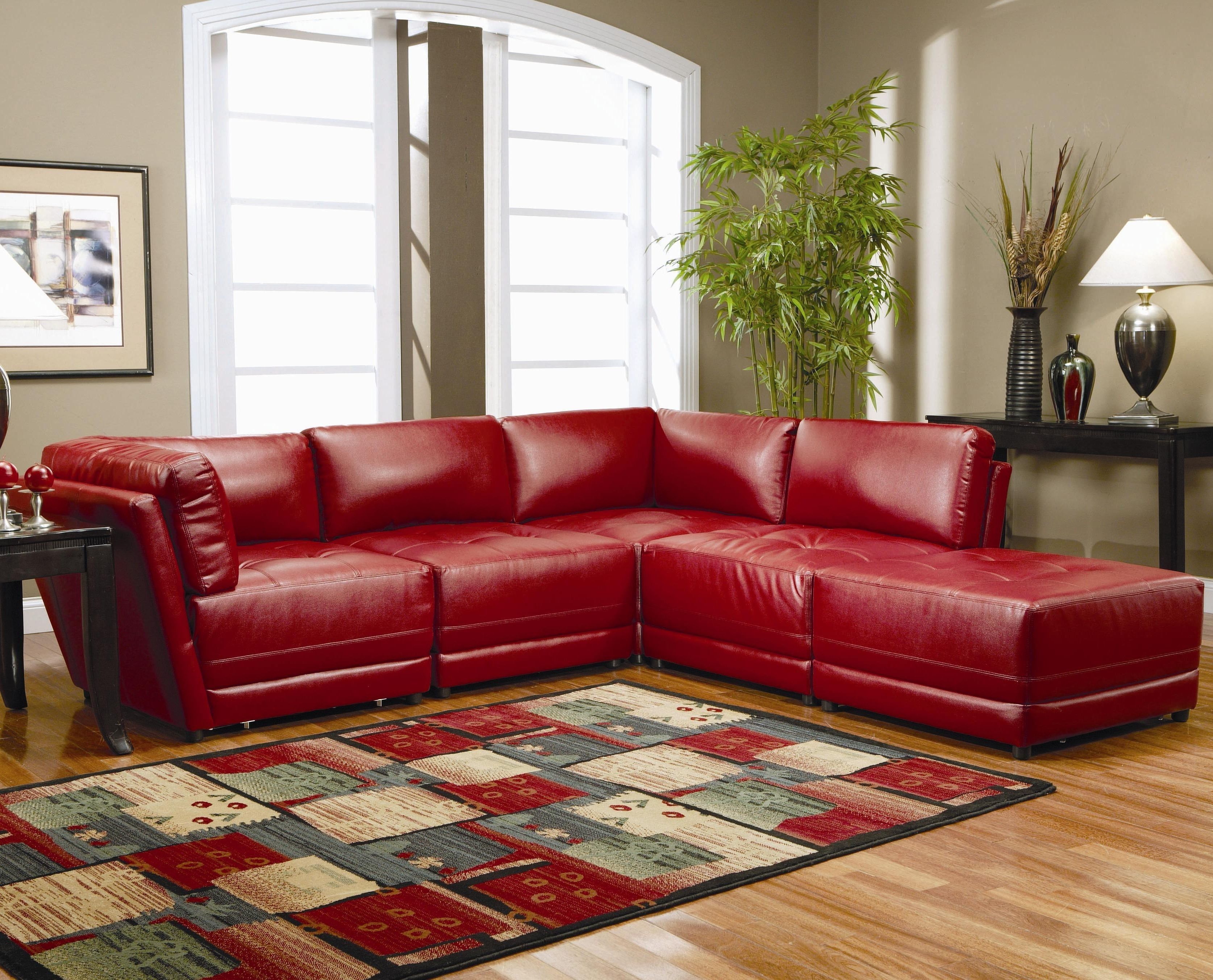 Red Leather Sectional Sofa Sale – Hotelsbacau In Red Leather Sectional Couches (View 6 of 15)