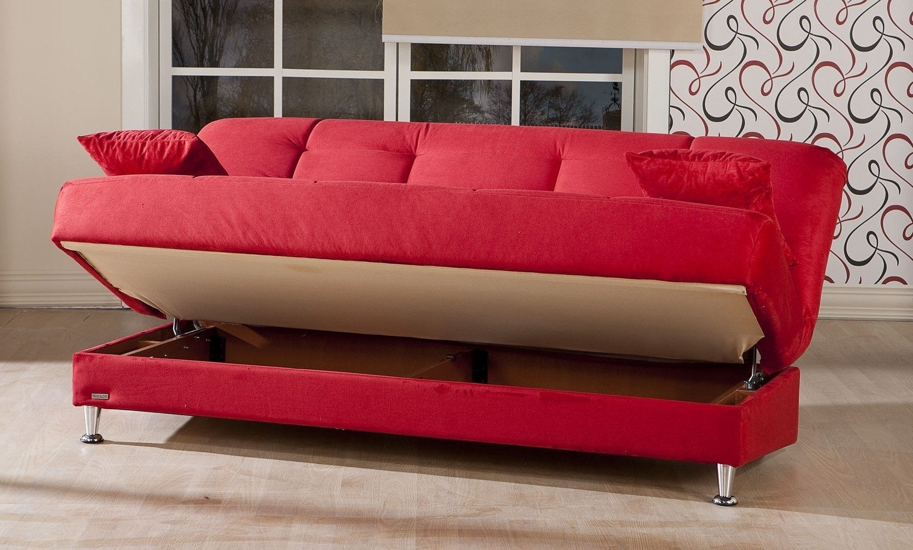 Red Sleeper Sofa Large Kitchen & Dining Mattresses Dressers 3em 27 Regarding Red Sleeper Sofas (Photo 4 of 10)