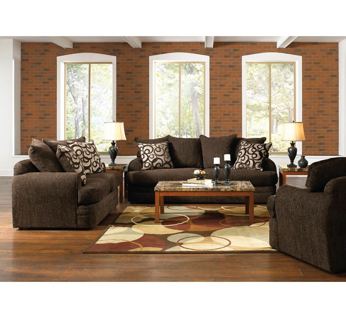 Santa Cruz Brown 14pc Living Room Group | Badcock &more | Furniture Pertaining To Sectional Sofas At Badcock (View 9 of 15)