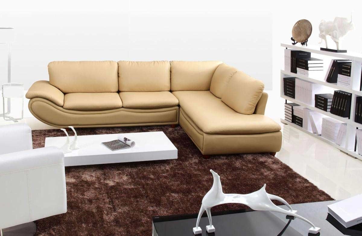 Sectional Sofa : Creamc~2 Cream Leather Sectional Sofa With Regard To Nanaimo Sectional Sofas (View 6 of 10)