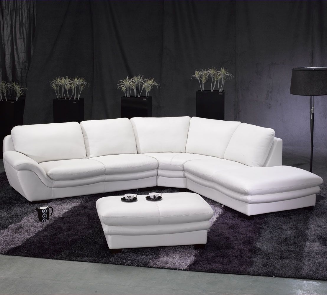 Sectional Sofa Design: Elegant White Leather Sectional Sofa Leather For High End Leather Sectional Sofas (View 10 of 10)