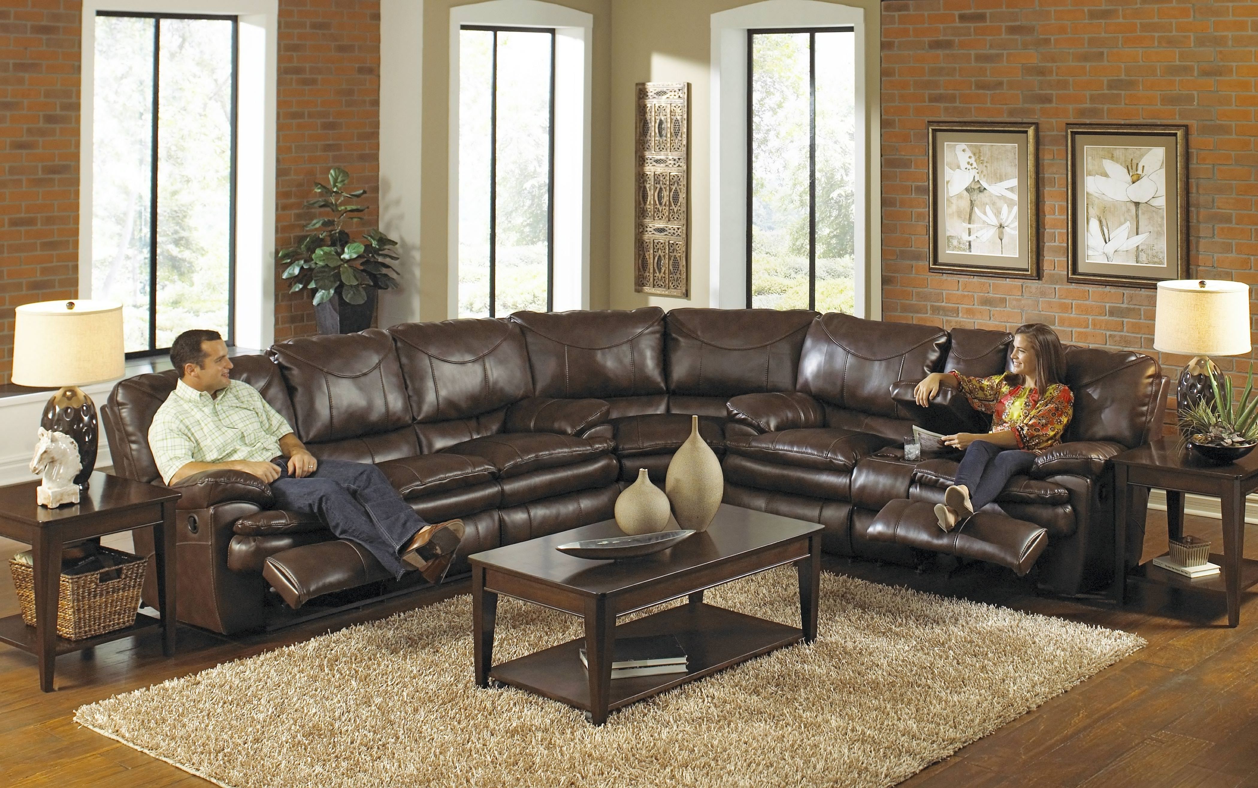 Sectional Sofa Design: Recliner Sectional Sofas Microfiber Clearance Intended For Leather Recliner Sectional Sofas (Photo 3 of 10)