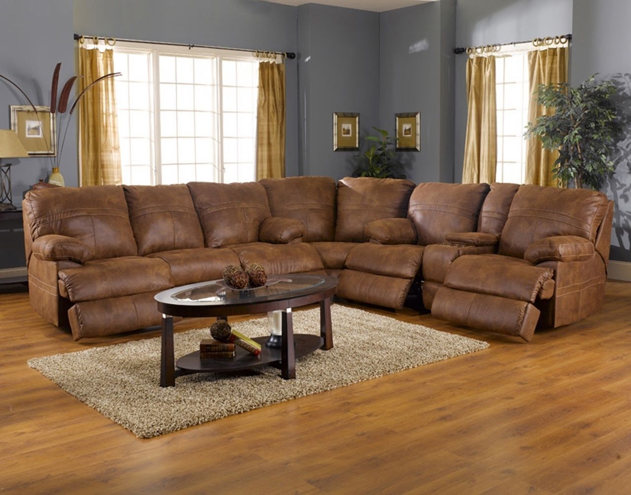 Sectional Sofa Design: Sectional Sofa Recliners Leather Sectional Within Leather Recliner Sectional Sofas (Photo 7 of 10)