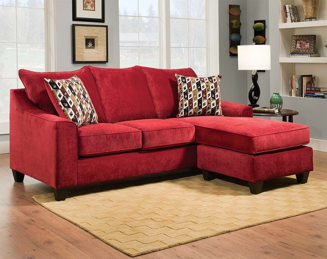 Sectional Sofa Design: Wonderful Red Sectional Sofa With Chaise Red Inside Red Leather Sectionals With Chaise (Photo 3 of 15)